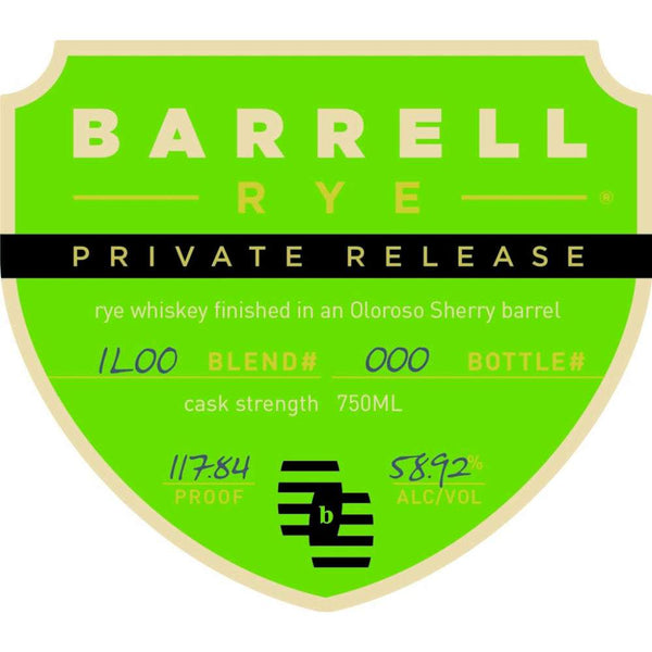 Barrell Private Release Finished In Oloroso Sherry Barrel Rye Whiskey