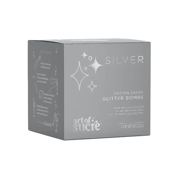 Art of Sucre Silver Cotton Candy Glitter Bombs For Drinks