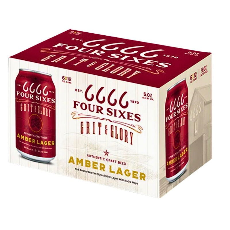 Four SIxes Grit & Glory Amber Lager Beer 6 Pack