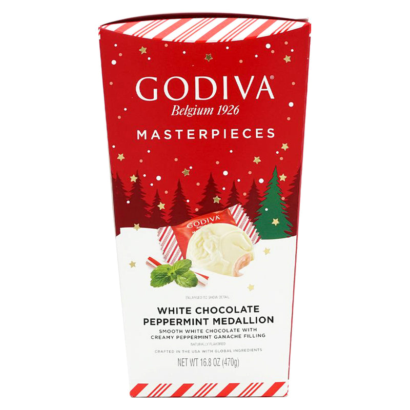 Godiva Master Pieces White Chocolate Peppermint Medallion 16.8 Oz