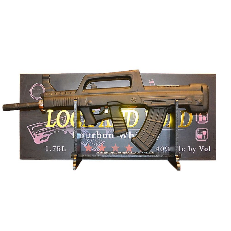 Lock & Load Bourbon Whiskey Bullpop Gun Figurine 1.75L