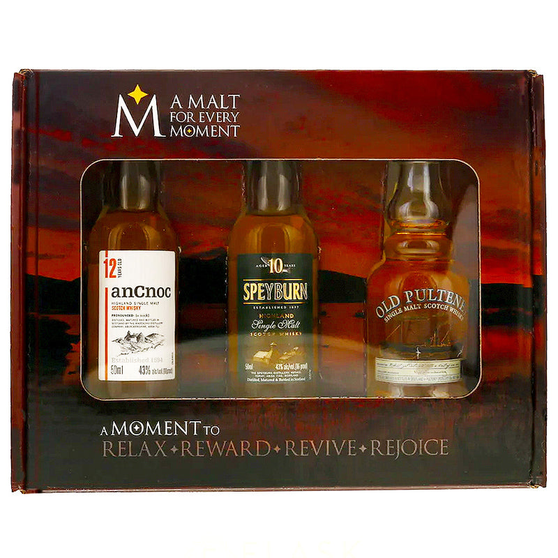 M A Mult For Every Moment Ancnoc Speyburn Old Pulteney 3x50ml Pack