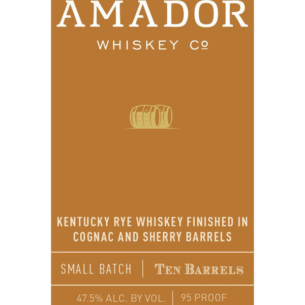 Amador Kentucky Rye Whiskey Finished in Cognac and Sherry Barrels
