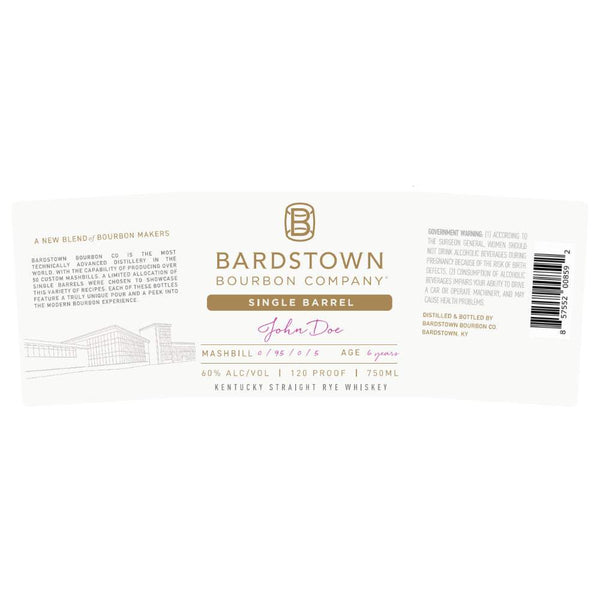 Bardstown Bourbon Co. Single Barrel Straight Rye