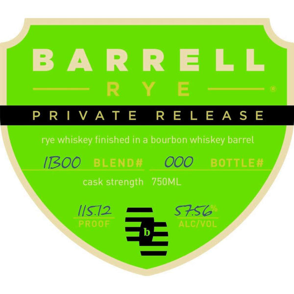 Barrell Private Release Finished In Bourbon Barrel Rye Whiskey