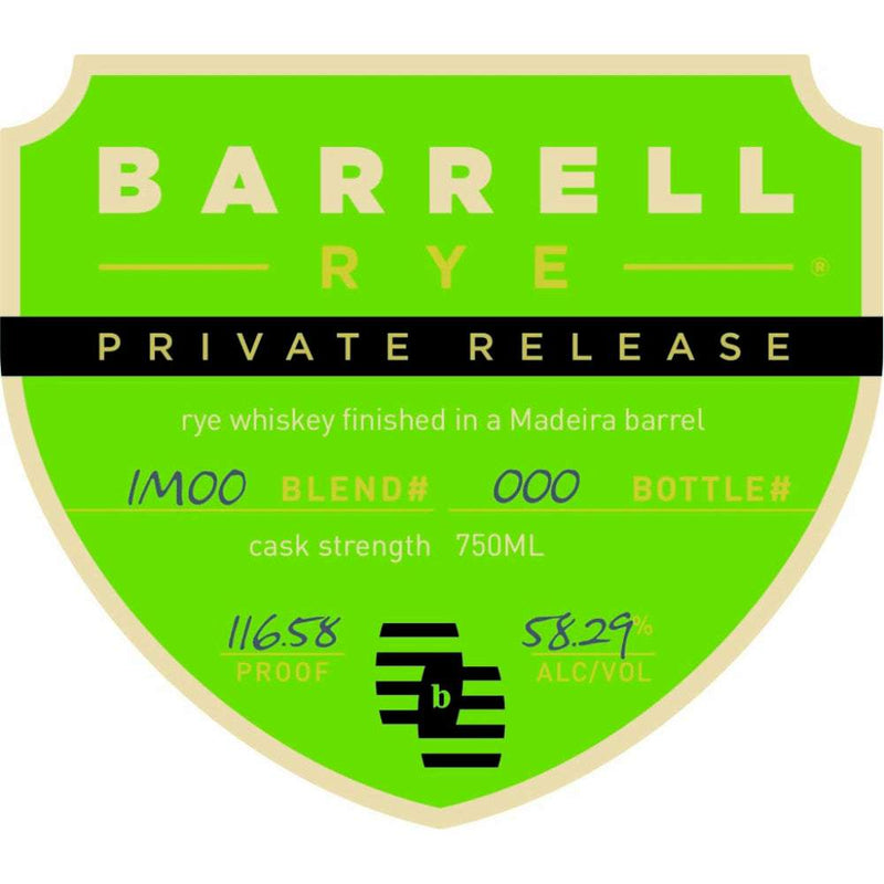 Barrell Private Release Finished In Madeira Barrel Rye Whiskey