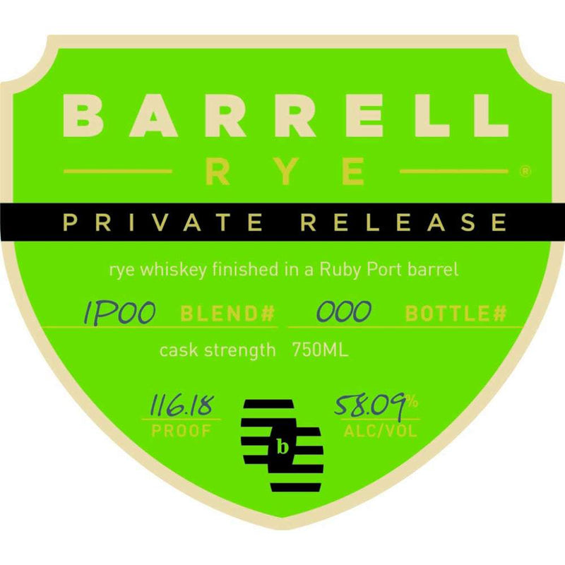 Barrell Private Release Finished In Ruby Port Barrel Rye Whiskey