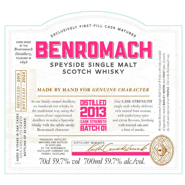 Benromach Cask Strength Vintage 2013 Batch #1 Scotch Whisky 700ml