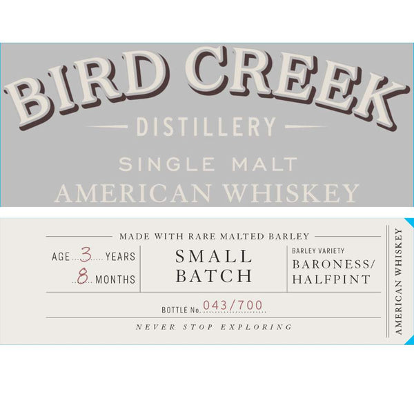 Bird Creek American Small Batch Single Malt Whiskey
