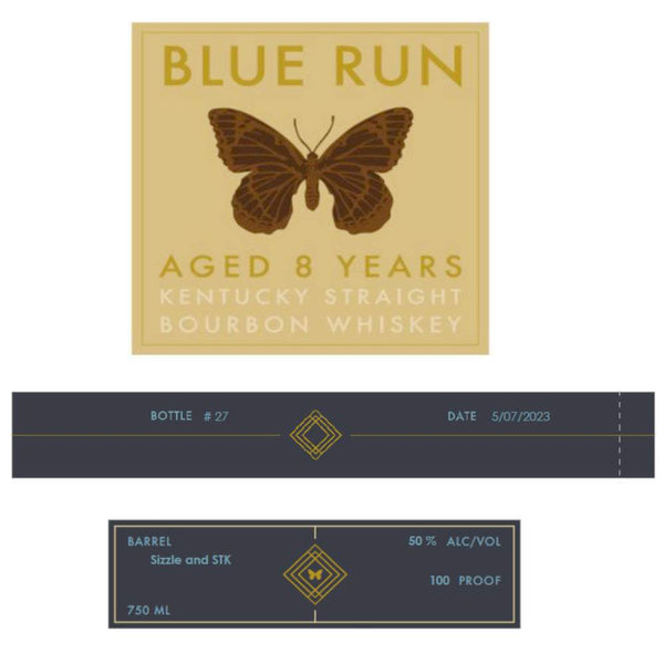 Blue Run 8 Year Old Sizzle and STK Straight Bourbon Whiskey