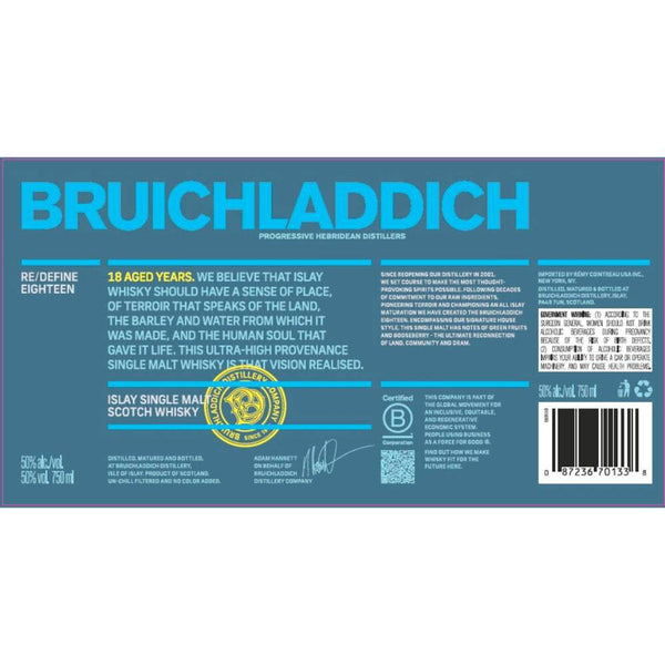 Bruichladdich 18 Year Old Scotch Whisky