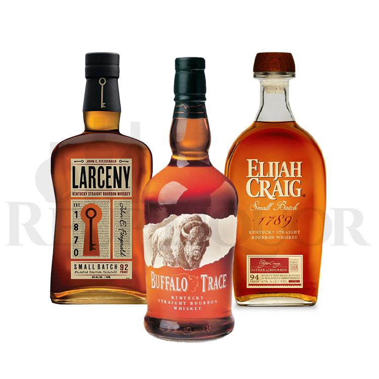 Buffalo Trace Bourbon & Elijah Craig Small Batch Bourbon & Larceny Bourbon Bundle