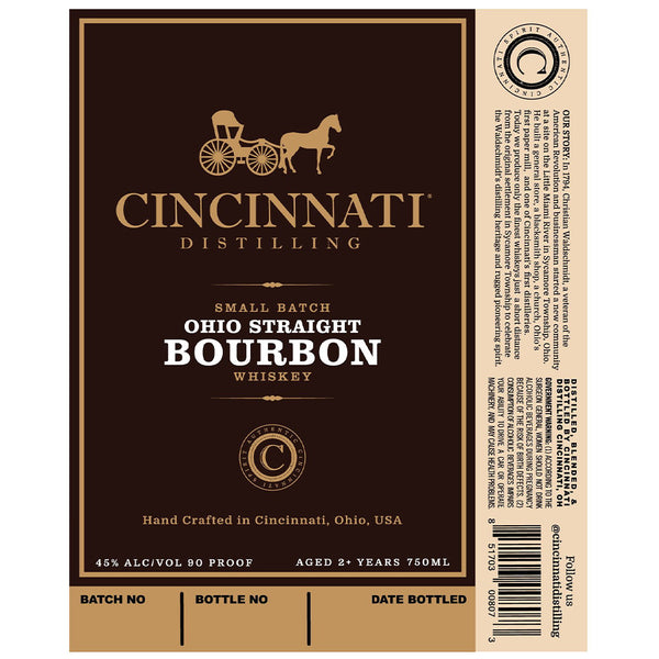 Cincinnati Distilling Ohio Small Batch Straight Bourbon Whiskey