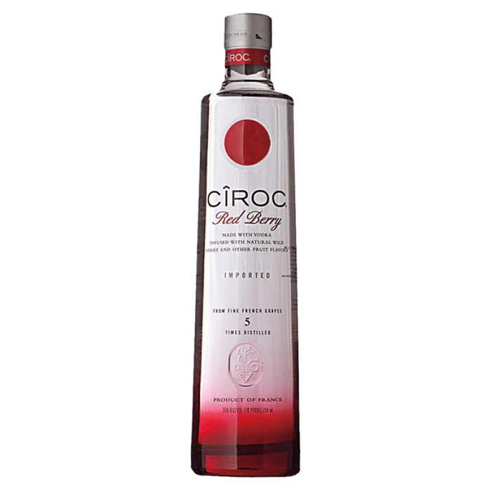 CIROC Red Berry Vodka Mini Bottle 50ml, mini ciroc bottle, small bottle of ciroc, miniature bottles of ciroc 