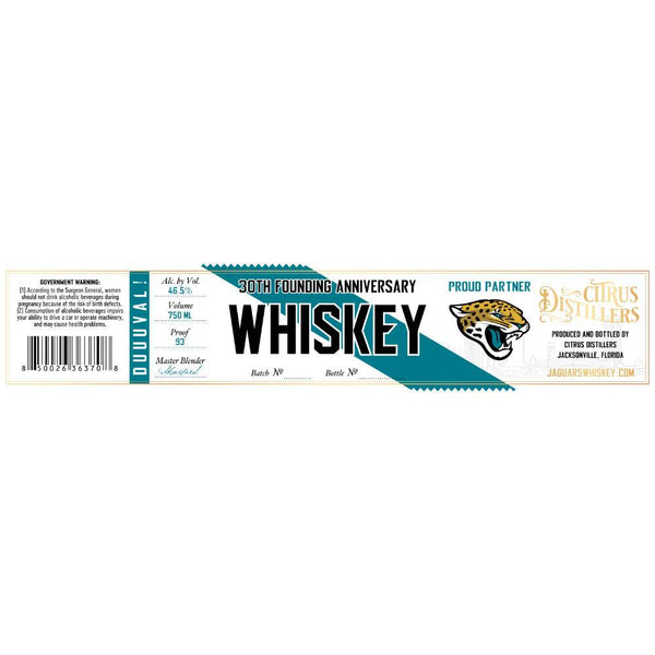 Citrus Distillers Jaguars 30th Anniversary Founding Whiskey