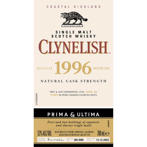 Clynelish 1996 Prima & Ultima 26 Year Old Single Malt Scotch Whiskey 700ml