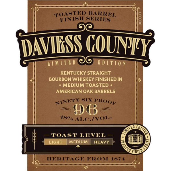 Daviess County Limited Edition Medium Toasted Bourbon Whiskey