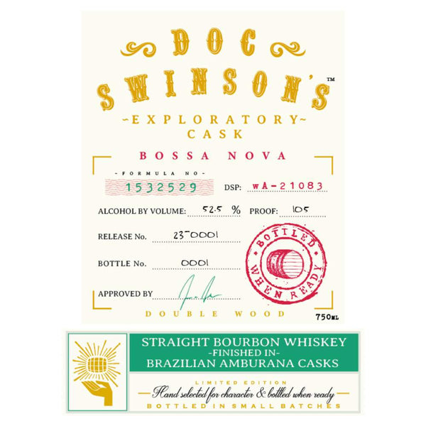 Doc Swinson’s Exploratory Cask Bossa Nova Straight Bourbon Whiskey