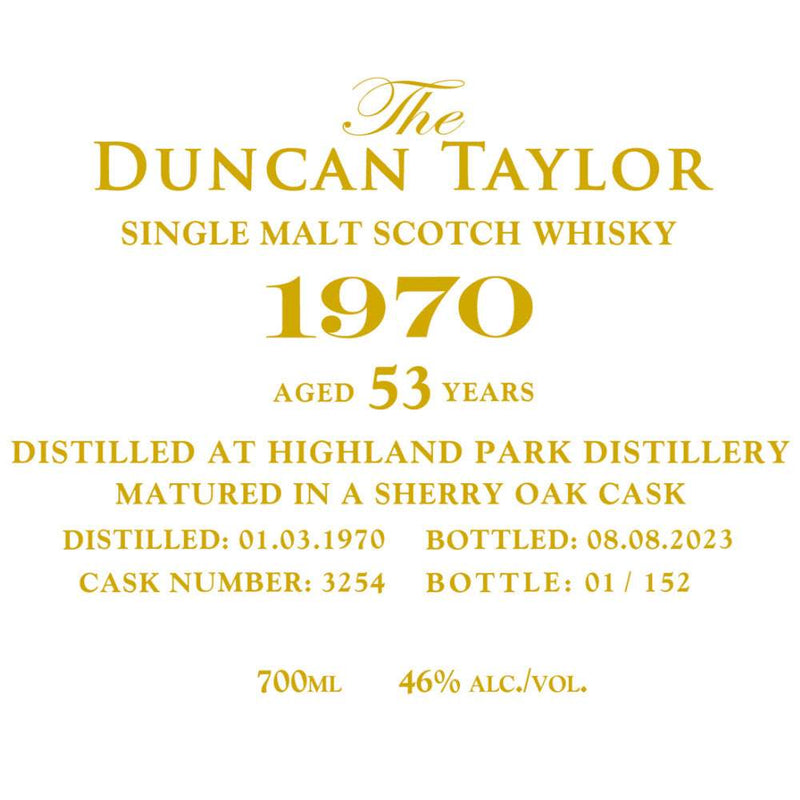 Duncan Taylor 1970 Highland Park 53 Year Old Scotch Whisky 700ml