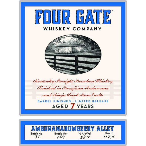 Four Gate Amburanarumberry Alley 7 Year Aged Straight Bourbon Whiskey