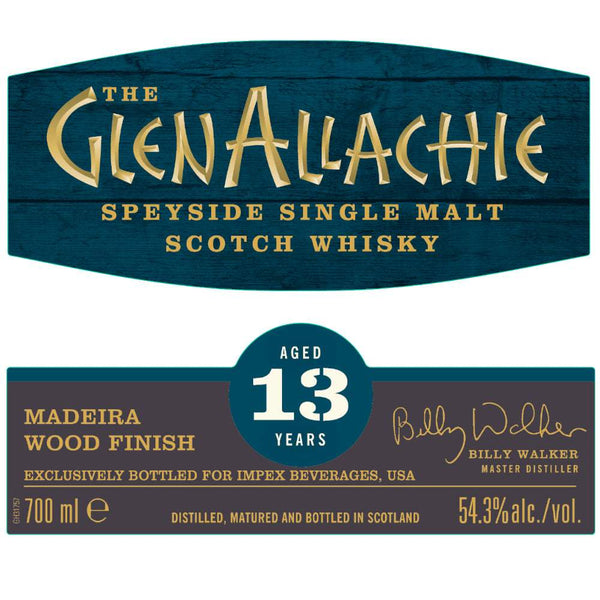 GlenAllachie 13 Year Aged Madeira Wood Finish Cask Strength Scotch 700ml
