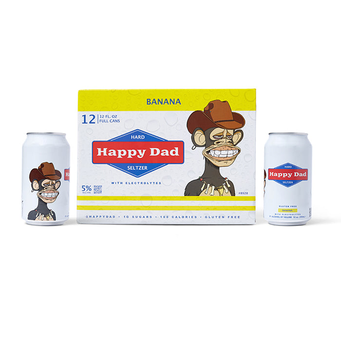 Happy Dad Hard Seltzer Limited Edition Banana Flavor 12 Pack