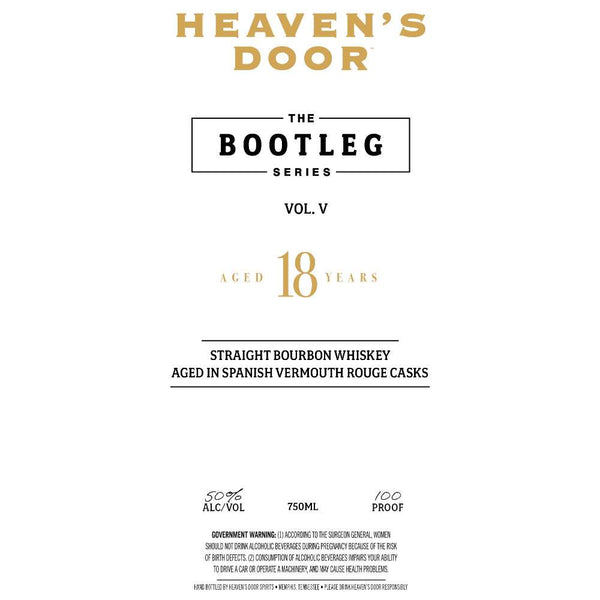 Heaven’s Door The Bootleg Series Vol. V 18 Year Old Spanish Vermouth Rouge Cask Bourbon