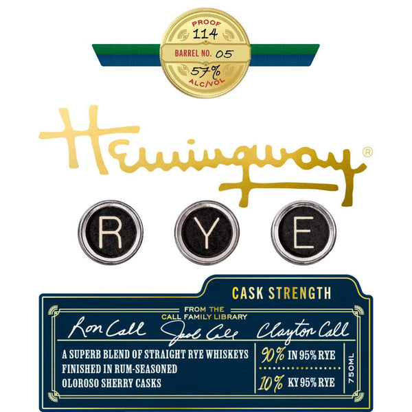 Hemingway Cask Strength Rye Whiskey