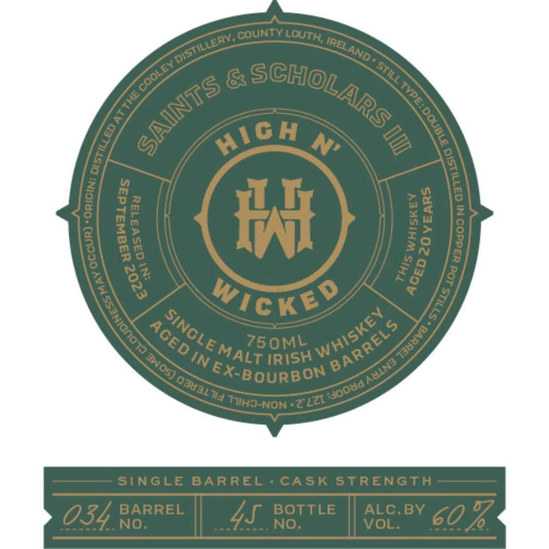 High N’ Wicked Saints & Scholars III Irish Whiskey