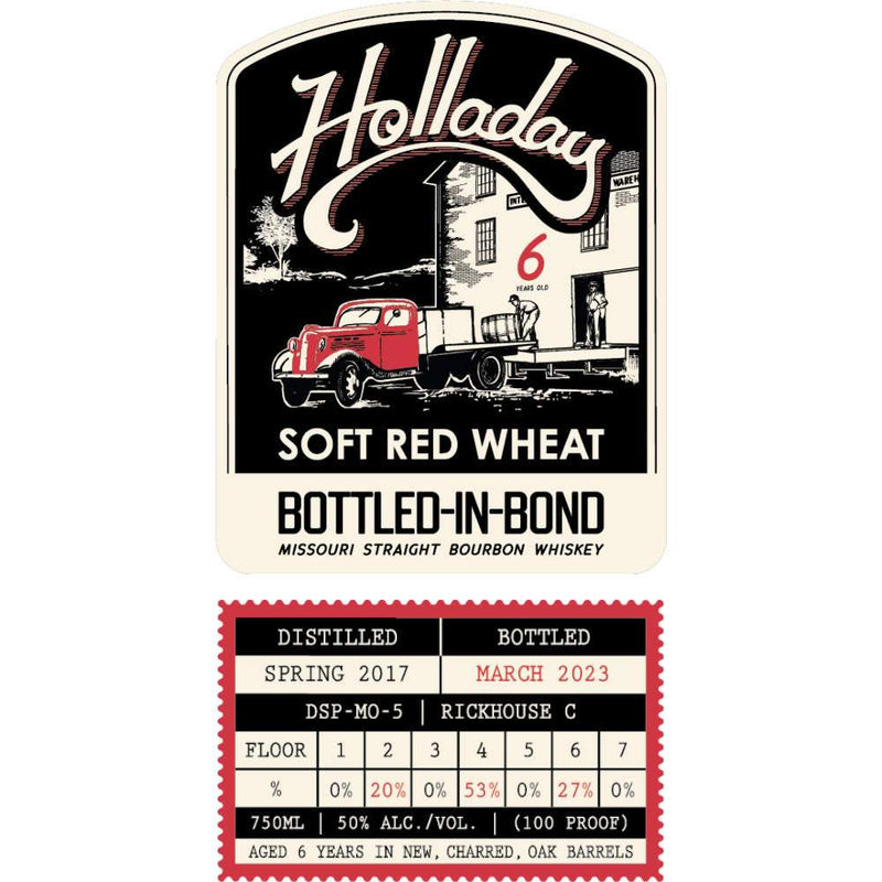 Holladay 6 Year Old Bottled in Bond Soft Red Wheat Straight Bourbon Whiskey