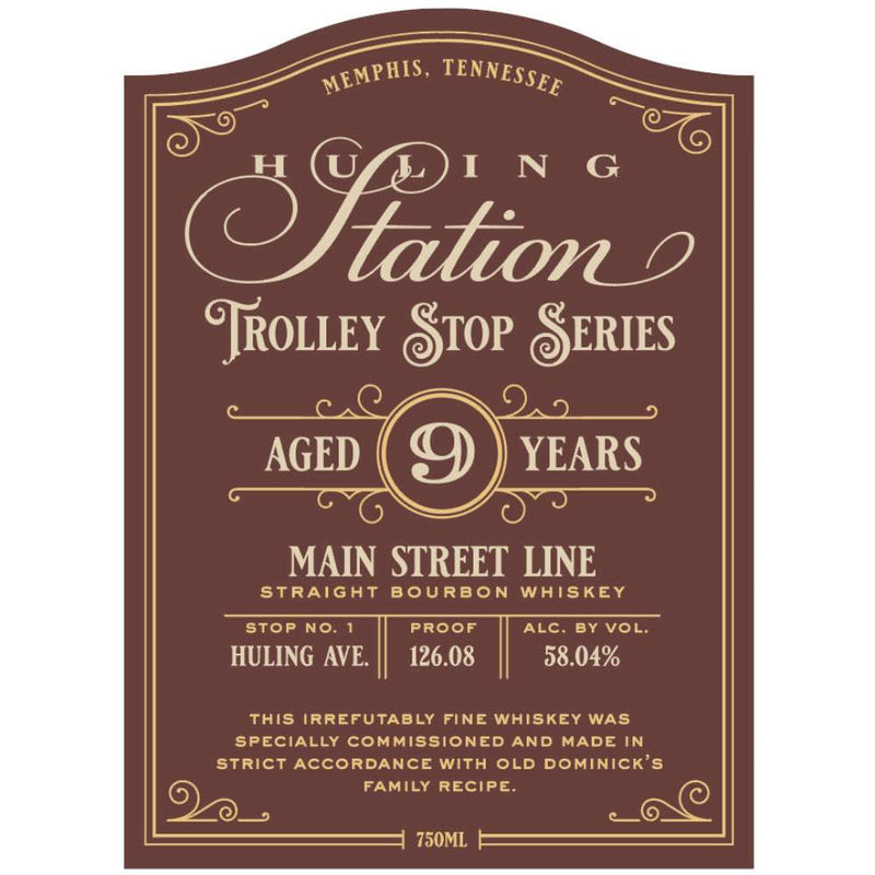 Huling Station Trolley Stop Series 9 Year Old Main Street Line Straight Bourbon Whiskey