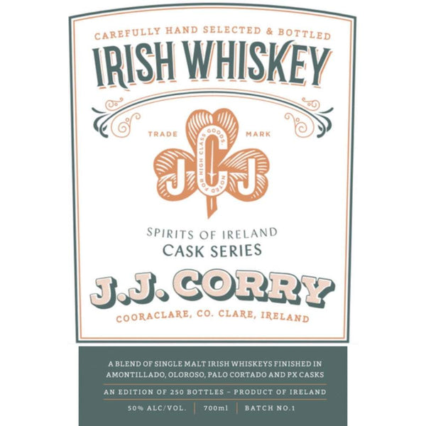 J.J. Corry Spirits of Ireland Cask Series Batch #1 Irish Whiskey 700ml