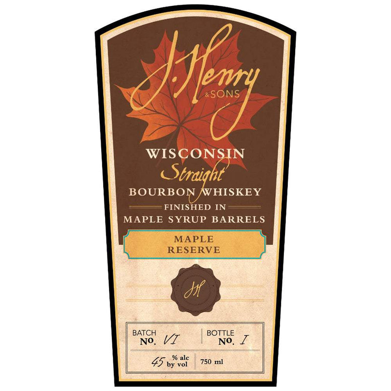 J. Henry Maple Reserve Wisconsin Straight Bourbon Whiskey