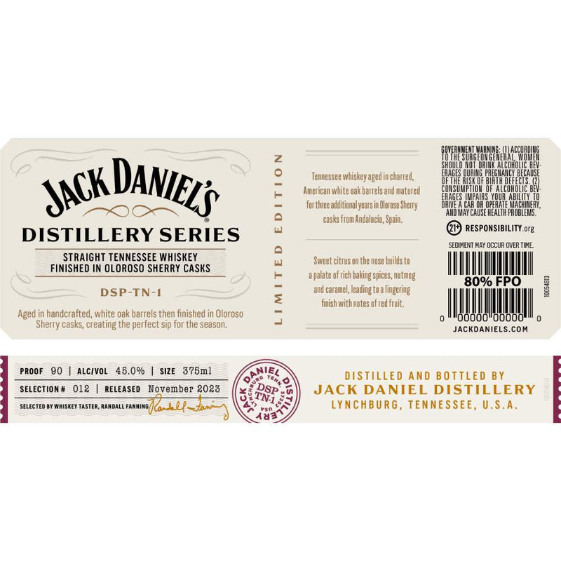 Jack Daniel's Distillery Series No. 12 375ml
