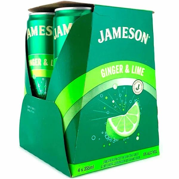 Jameson Ginger & Lime Irish Whiskey With Natural Ginger 4pk