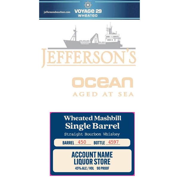 Jefferson’s Ocean Aged at Sea Wheated Mashbill Single Barrel Bourbon