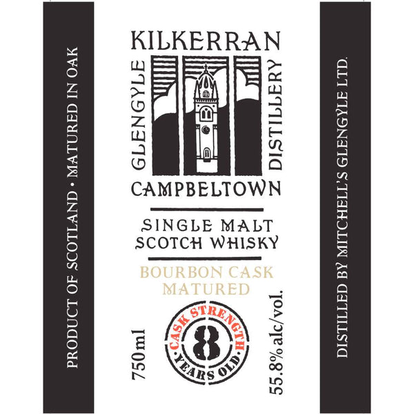 Kilkerran 8 Year Old Cask Strength Bourbon Cask Matured Scotch