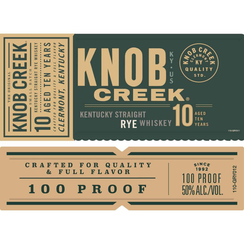 Knob Creek 10 Year Old Kentucky Straight Rye Whiskey