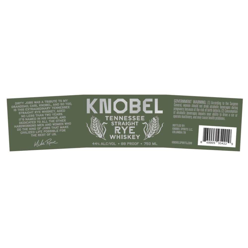 Knobel Tennessee Straight Rye Whiskey by Mike Rowe