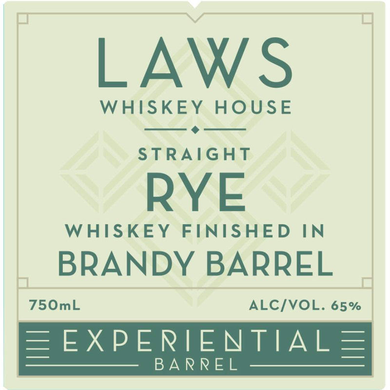 Laws Experiential Barrel Brandy Barrel Finished Straight Rye Whiskey
