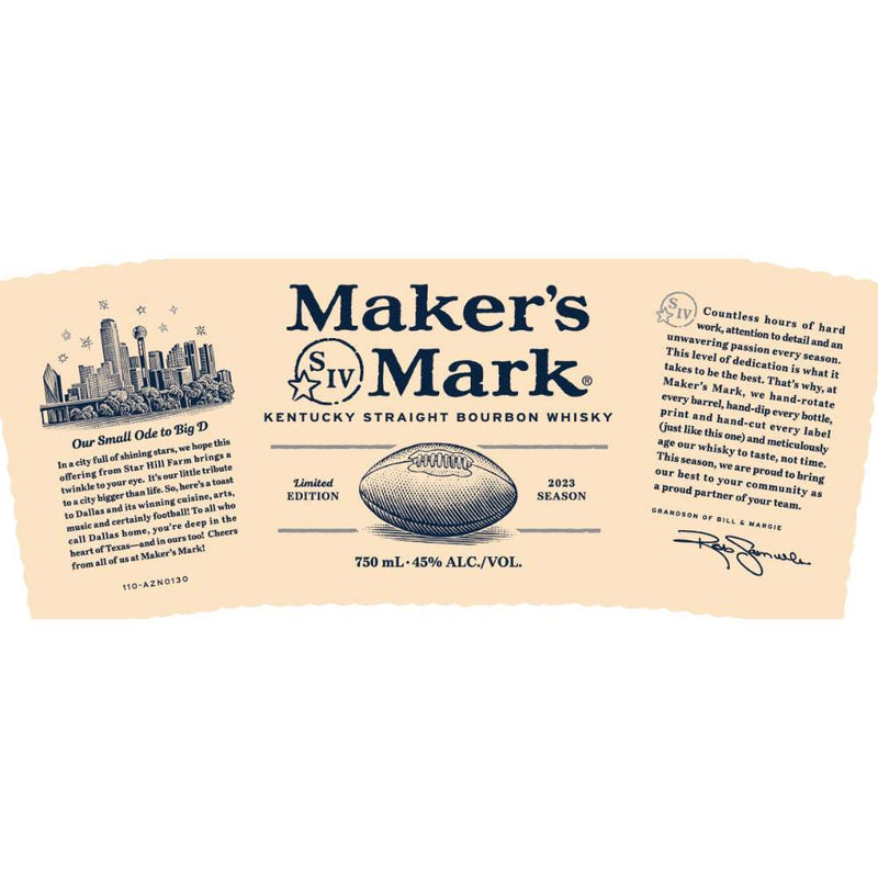 Maker’s Mark Dallas Edition 2023 Season Bourbon Whiskey