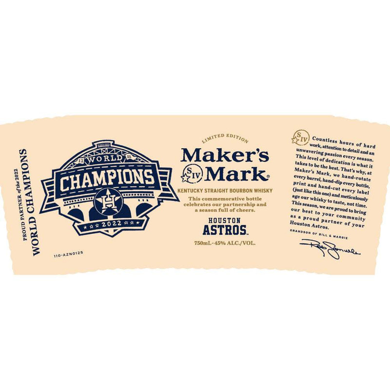 Maker’s Mark Houston 2022 Astros World Champions Bourbon Whiskey