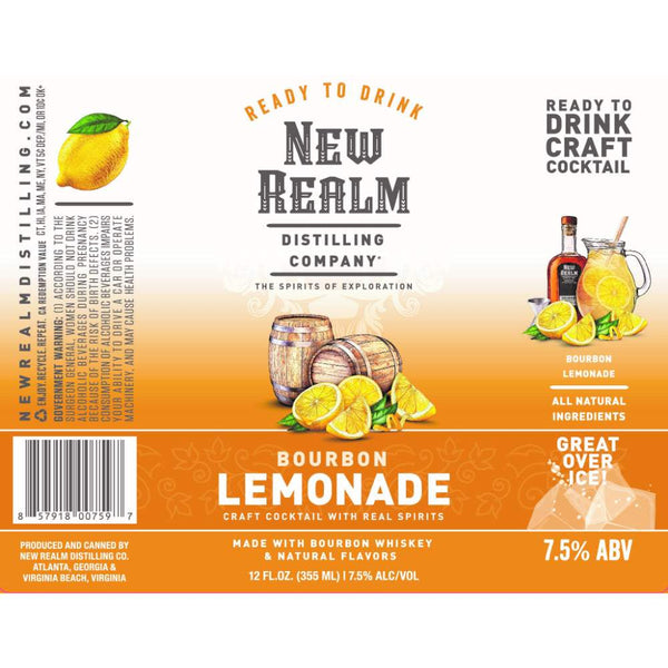 New Realm Bourbon Lemonade Craft Cocktail 355ml