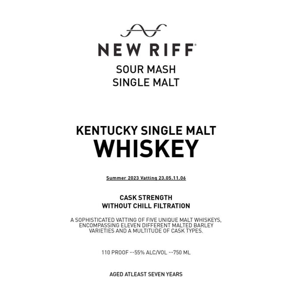 New Riff Sour Mash Kentucky Single Malt Whiskey