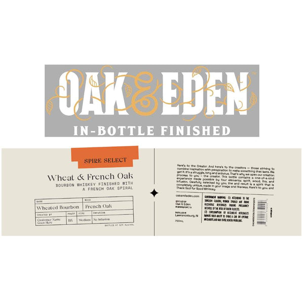 Oak & Eden Spire Select Wheat & French Oak Bourbon Whiskey