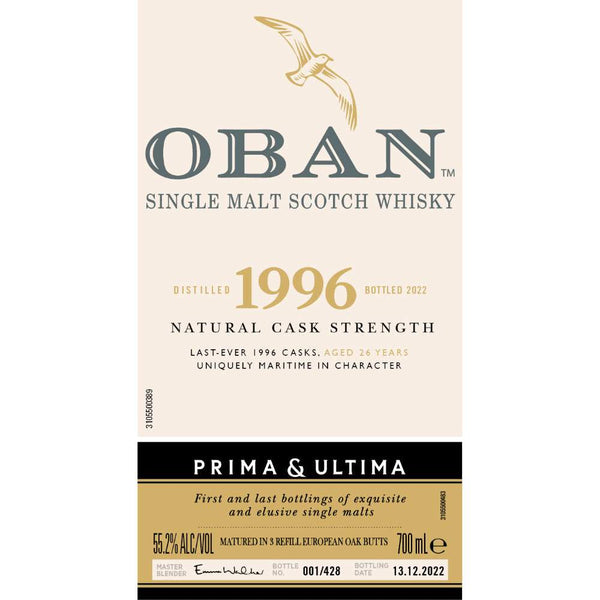 Oban 1996 Prima & Ultima 26 Year Old Single Malt Scotch 700ml
