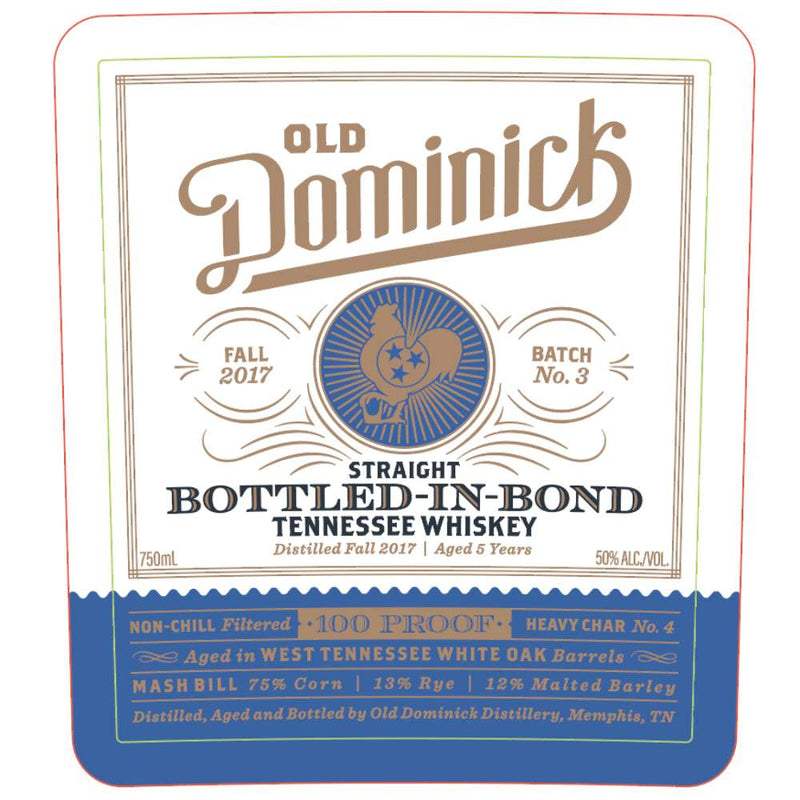 Old Dominick 5 Year Aged Bottled in Bond Tennessee Whiskey