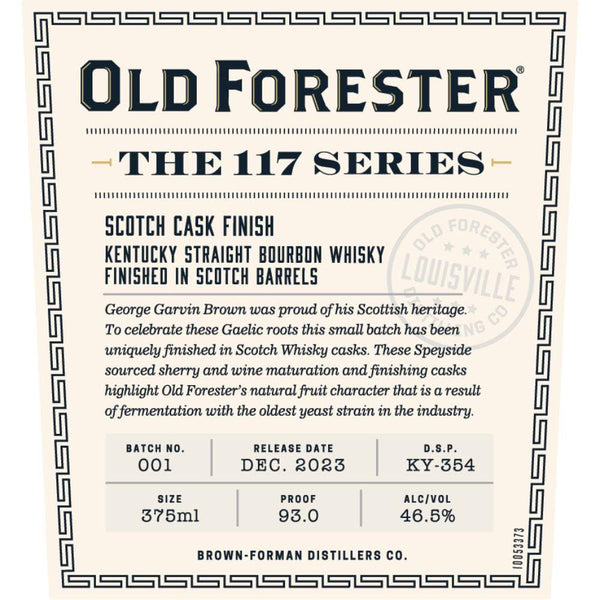 Old Forester 117 Series Scotch Cask Finish Kentucky Straight Bourbon