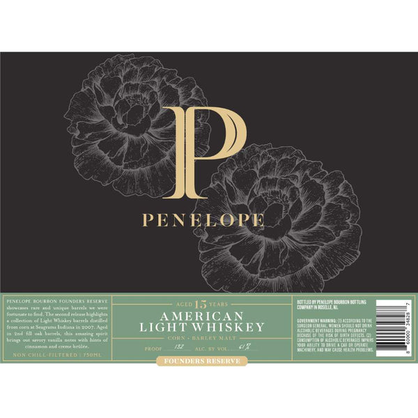 Penelope Founders Reserve 15 Year Old American Light Whiskey
