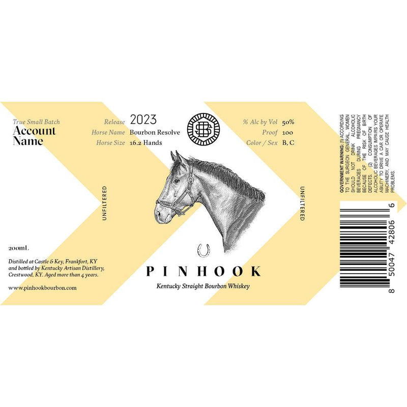 Pinhook Bourbon Resolve Kentucky 2023 Release Straight Bourbon 200ml